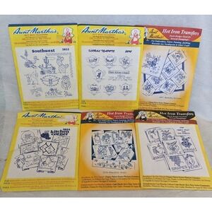 NOS Aunt Martha's Hot Iron Transfers Teapots 3898 3853 3824 3787 3749 3437 Lot 6